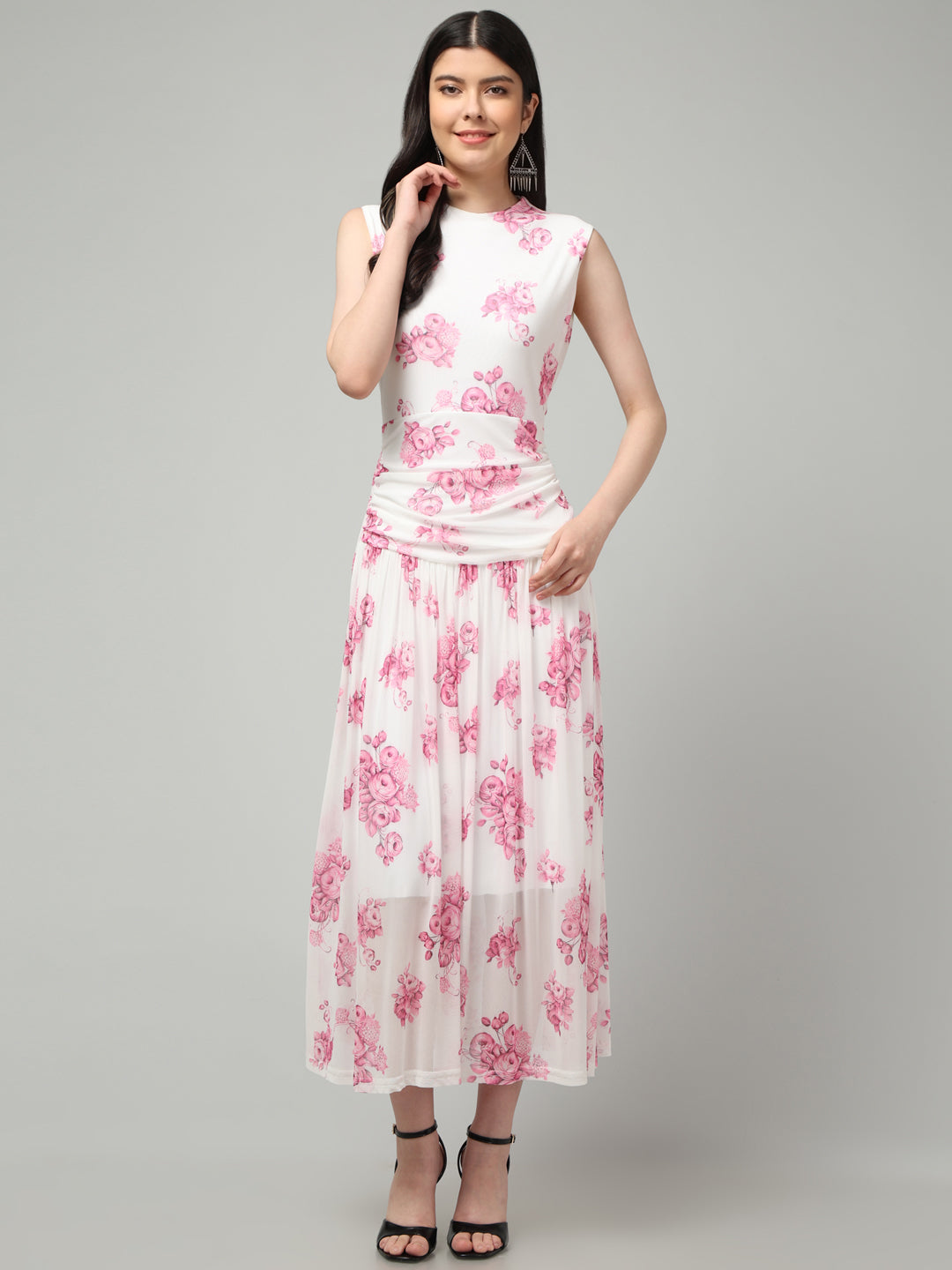 Clobug Women Stylish Printed Fit and Flare Dress– Trendy Summer Dress