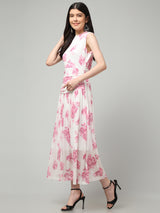 Clobug Women Stylish Printed Fit and Flare Dress– Trendy Summer Dress