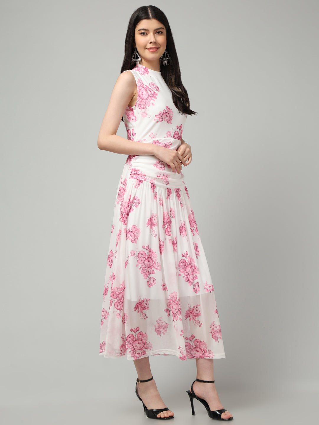 Clobug Women Stylish Printed Fit and Flare Dress– Trendy Summer Dress