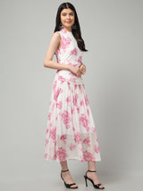 Clobug Women Stylish Printed Fit and Flare Dress– Trendy Summer Dress