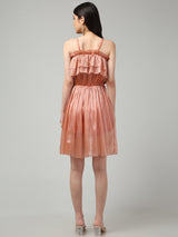 Clobug Women Shoulder Strap Fit and flare Dress– Trendy Summer Dress