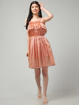 Clobug Women Shoulder Strap Fit and flare Dress– Trendy Summer Dress