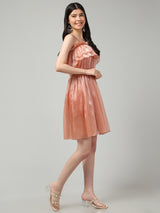 Clobug Women Shoulder Strap Fit and flare Dress– Trendy Summer Dress