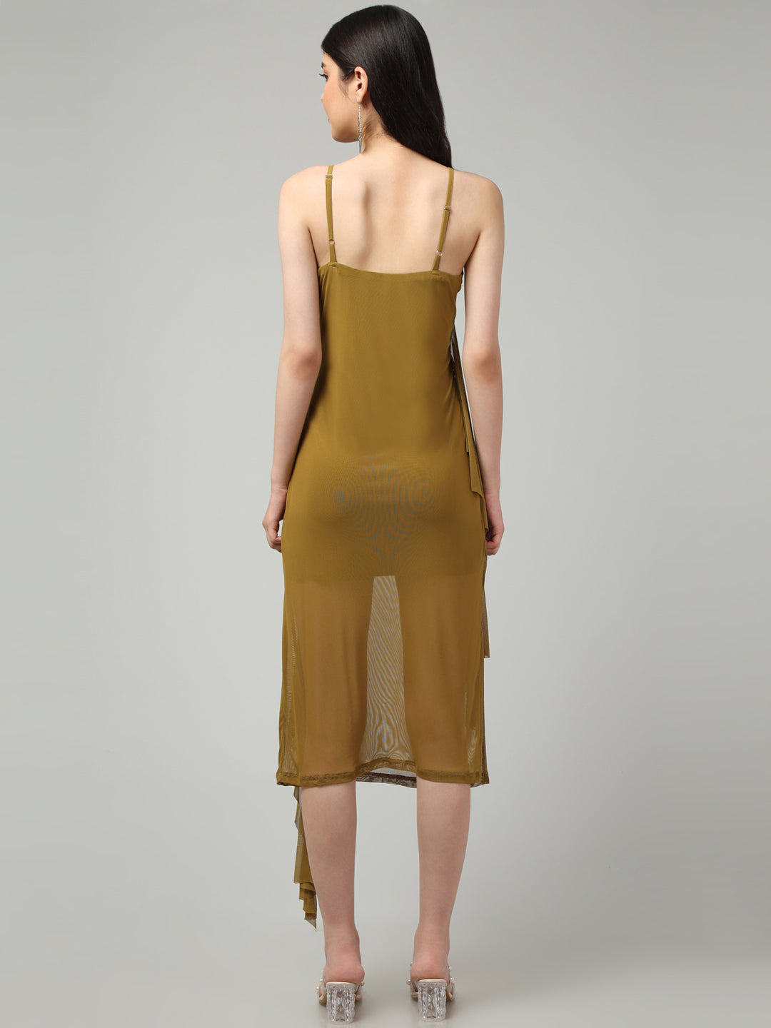 Clobug Women Stylish Solid Ruffle Dress– Trendy Summer Dress