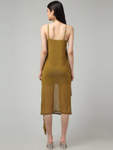 Clobug Women Stylish Solid Ruffle Dress– Trendy Summer Dress