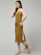 Clobug Women Stylish Solid Ruffle Dress– Trendy Summer Dress