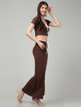 Clobug Women Cotton Blend Top & Skirt Co-ord Set