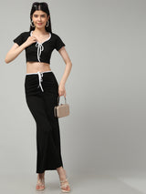 Clobug Women Cotton Blend Top & Skirt Co-ord Set