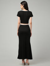 Clobug Women Cotton Blend Top & Skirt Co-ord Set