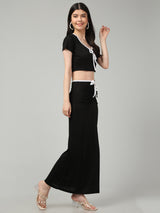 Clobug Women Cotton Blend Top & Skirt Co-ord Set