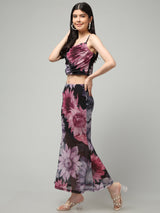 Clobug Women Printed Top & Skirt Co-ord Set