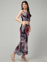 Clobug Women Printed Top & Skirt Co-ord Set