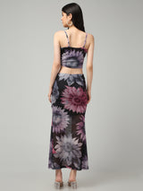 Clobug Women Printed Top & Skirt Co-ord Set