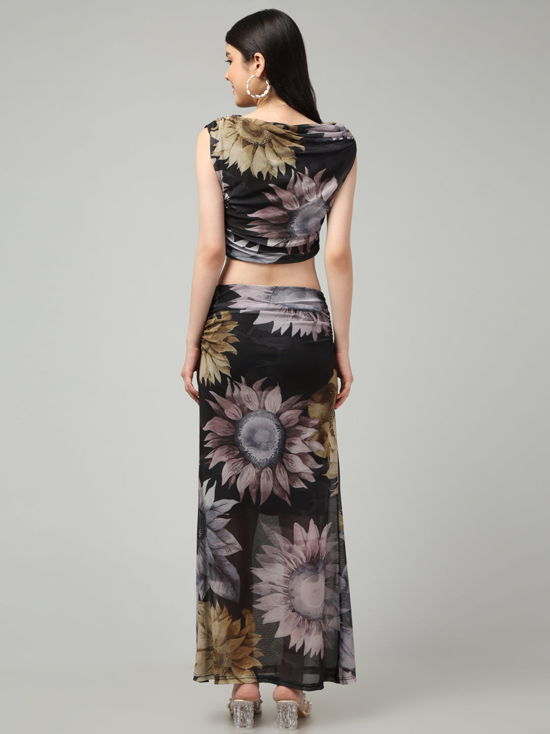 Clobug Women Printed Top & Skirt Co-ord Set