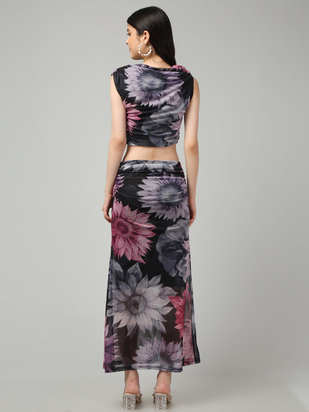 Clobug Women Printed Top & Skirt Co-ord Set