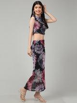 Clobug Women Printed Top & Skirt Co-ord Set