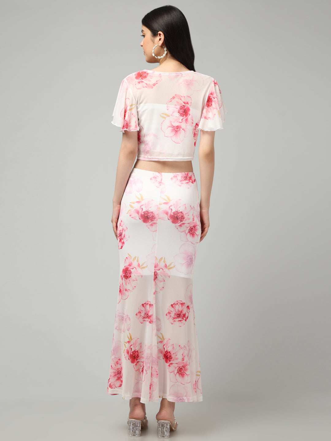 Clobug Women Printed Top & Skirt Co-ord Set