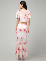 Clobug Women Printed Top & Skirt Co-ord Set