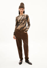 Clobug Women Tie and die Print Full Sleeve Cotton Blend Top