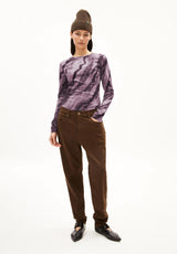 Clobug Women Tie and die Print Full Sleeve Cotton Blend Top