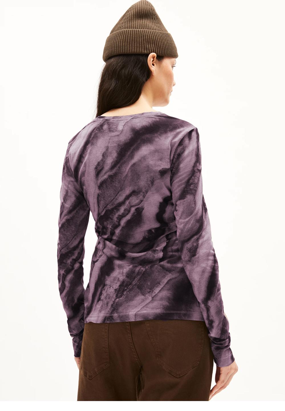 Clobug Women Tie and die Print Full Sleeve Cotton Blend Top