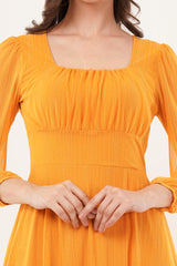 Clobug Women Solid Full Sleeve Fit and Flare Dress