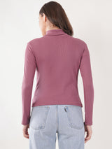 Clobug Women Cotton Blend High Neck Regular Full Sleeve Top