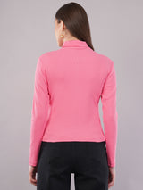 Clobug Women Cotton Blend High Neck Regular Full Sleeve Top