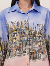 Clobug Women Printed Full Sleeve Crepe Shirt & Pant Co-ord Set