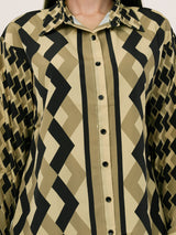 Clobug Women Printed Full Sleeve Crepe Shirt & Pant Co-ord Set