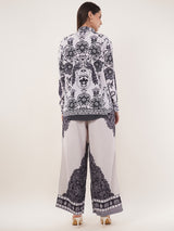 Clobug Women Printed Full Sleeve Crepe Shirt & Pant Co-ord Set