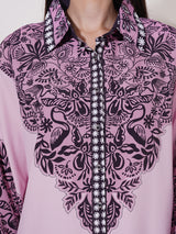 Clobug Women Printed Full Sleeve Crepe Shirt & Pant Co-ord Set