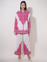 Clobug Women Printed Full Sleeve Crepe Shirt & Pant Co-ord Set