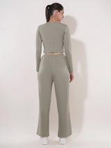 Clobug Women Soild Full Sleeve Cotton Blend Top & Pant Co-ord Set