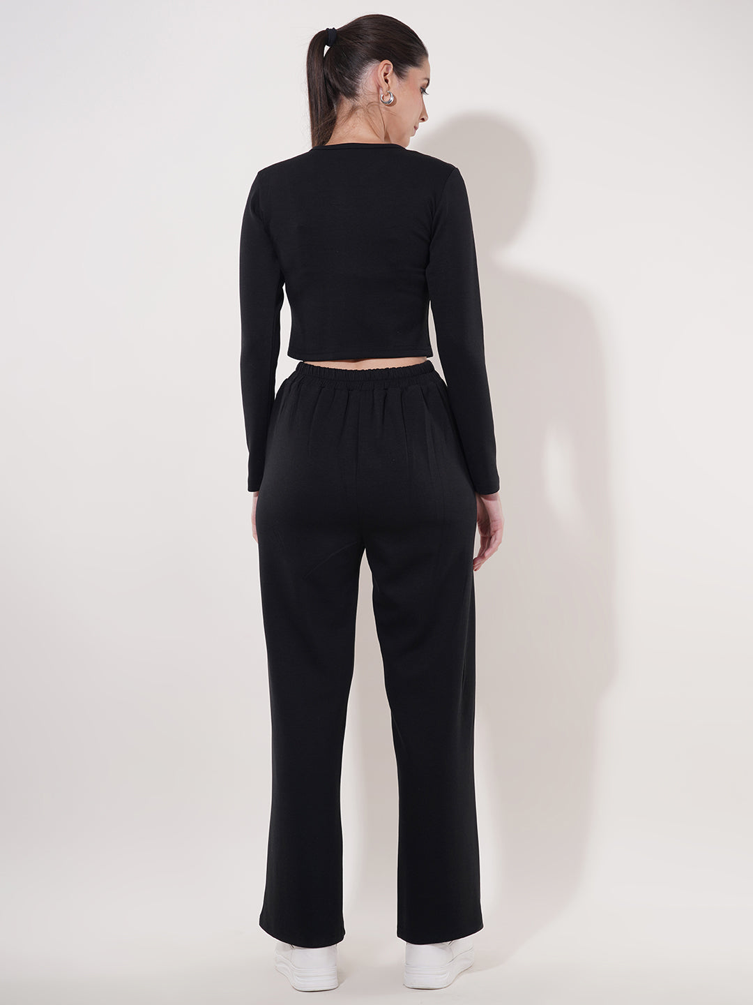 Clobug Women Soild Full Sleeve Cotton Blend Top & Pant Co-ord Set