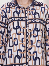 Clobug Women Printed Full Sleeve Crepe Shirt & Pant Co-ord Set