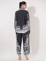 Clobug Women Printed Full Sleeve Crepe Shirt & Pant Co-ord Set