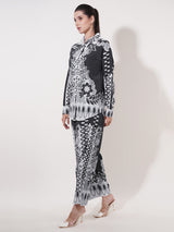 Clobug Women Printed Full Sleeve Crepe Shirt & Pant Co-ord Set