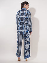 Clobug Women Printed Full Sleeve Crepe Shirt & Pant Co-ord Set