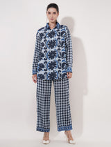 Clobug Women Printed Full Sleeve Crepe Shirt & Pant Co-ord Set
