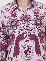 Clobug Women Printed Full Sleeve Crepe Shirt & Pant Co-ord Set