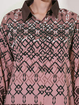 Clobug Women Printed Full Sleeve Crepe Shirt & Pant Co-ord Set