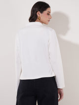 Clobug Women High Neck Full Sleeve Cotton Blend Jacket