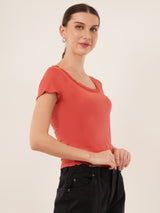 Clobug Women Cotton Blend Short Sleeve Top