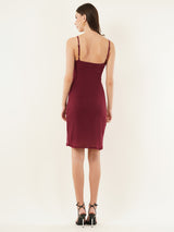 Clobug Women Solid Sleevelesss Lycra Blend Bodycon Black Dress