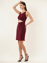 Clobug Women Solid Sleevelesss Lycra Blend Bodycon Black Dress