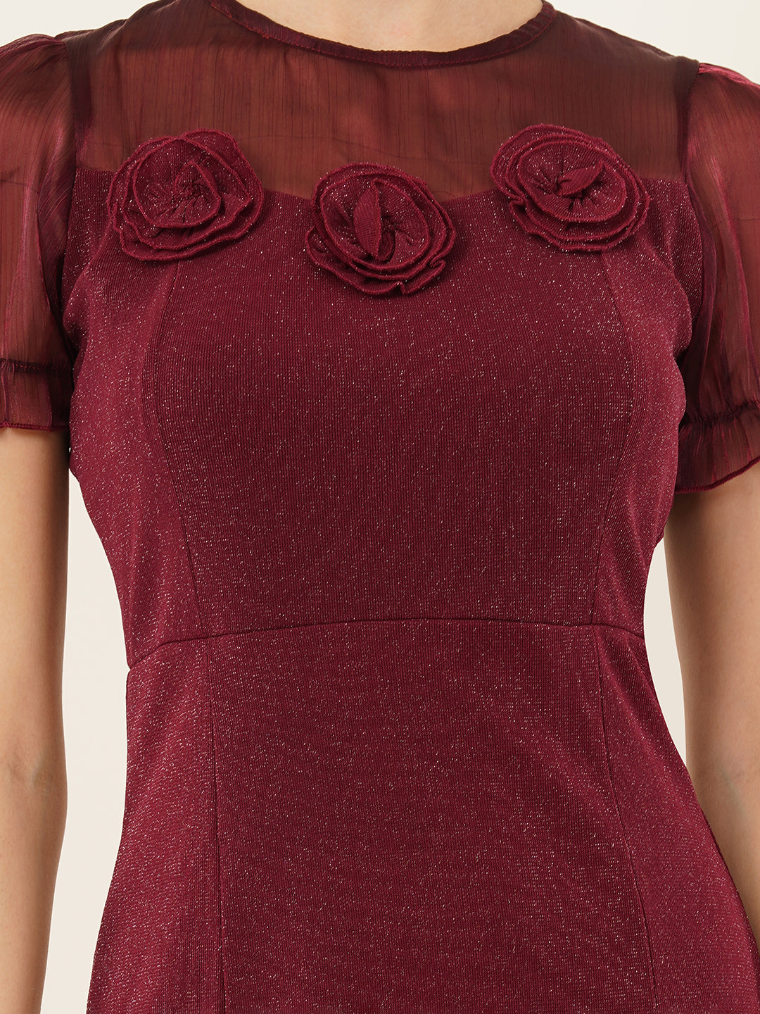 Clobug Women Solid Short Sleeve Bow Bodycon Mini Dress