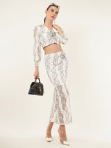 Clobug Women Printed Full Sleeve Top & Skirt Co-ord Set