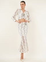 Clobug Women Printed Full Sleeve Top & Skirt Co-ord Set