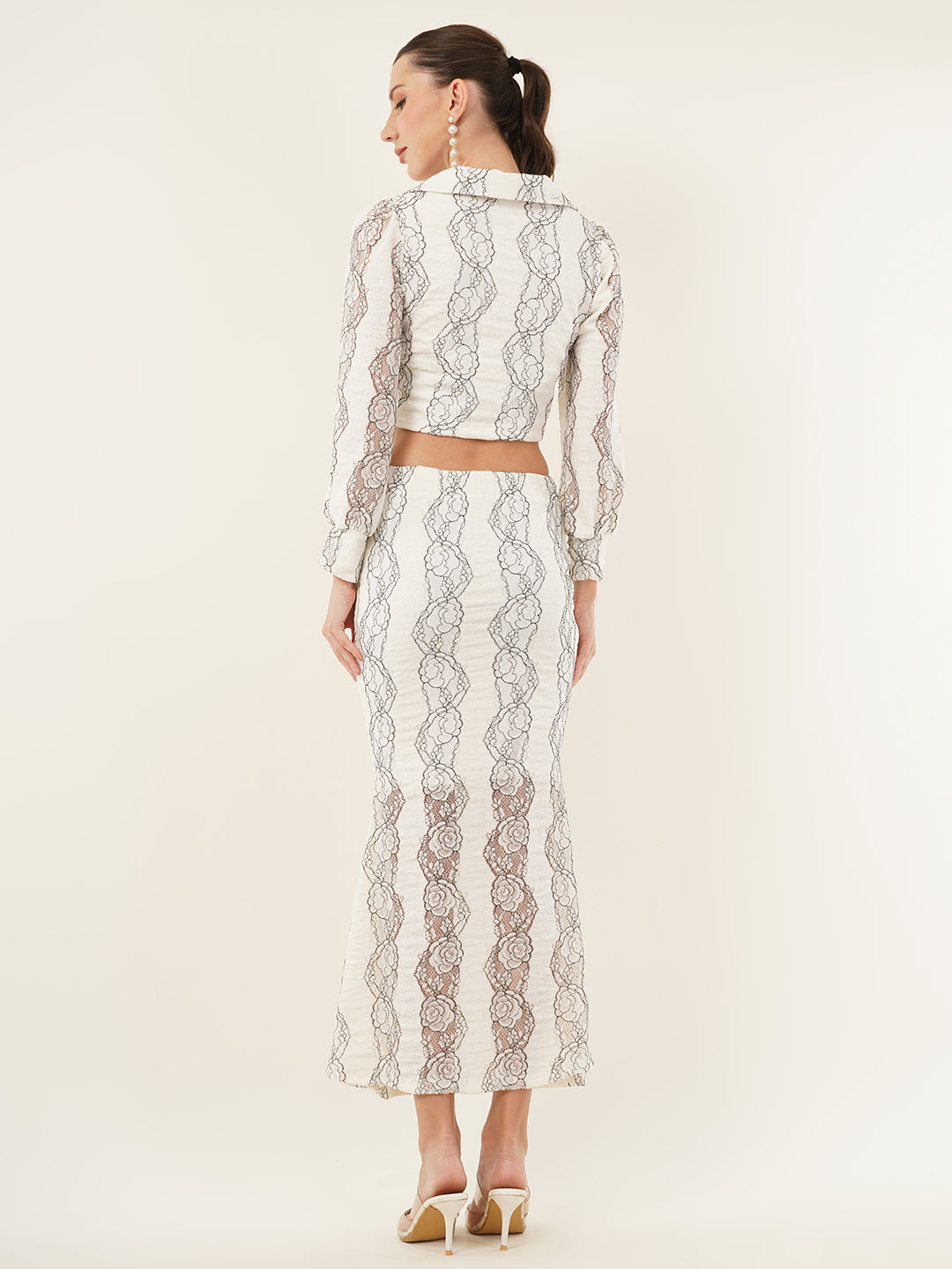 Clobug Women Printed Full Sleeve Top & Skirt Co-ord Set